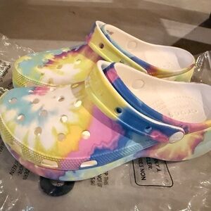 CROCS Women’s Pastel Tie Dye Platform Clogs